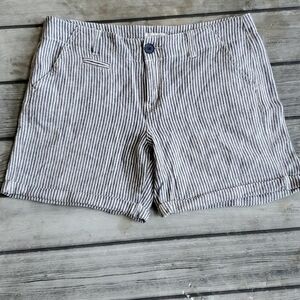 Maurices Linen Blend Striped Shorts Sz 7/8